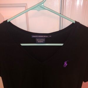 RALPH LAUREN SPORT V NECK black tee